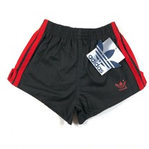 Adidas Trefoil Youth Boys S (20-22) Black Running Shorts Thick Red Stripes - $37.40