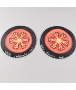 Vtg Tomato Slice Haitian Art Hardboard Coaster Set Signed St Laurent Jac... - £24.52 GBP