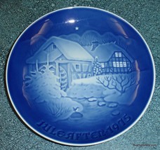 B &amp; G Copenhagen Denmark 1975 Christmas Plate with Snowy Water Mill 9075 GIFT! - £7.66 GBP