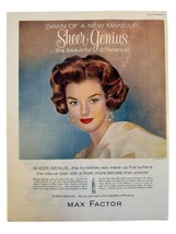 Vintage 1960 Max Factor Makeup Sheer Genius Beauty Advertisement Print Ad - $14.84