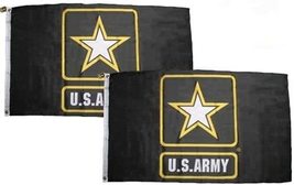 3x5 3x5 Wholesale Set (2 Pack) Black Army Star Logo Emblem Flag Banner BEST Ga - £7.89 GBP