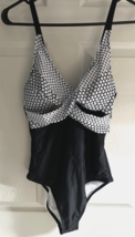 B2PRITY One Piece Black White Polka Dot Swimsuit Size S Small Women&#39;s - $18.66
