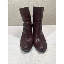 Frye Womens Lucinda Short Boots Brown Leather Block Heel Ankle Bootie Si... - $1,025.32 MXN