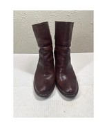 Frye Womens Lucinda Short Boots Brown Leather Block Heel Ankle Bootie Si... - $1,025.32 MXN