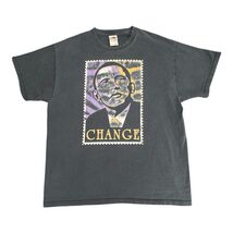 Obama Change Graphic Tee Heavy Cotton Fruit Of The Loom Shirt Mens XL Black - $13.80