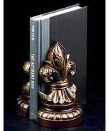 Bookend Fleur de Lis II office desk sculpture bookends Bey Berk gift dec... - £50.80 GBP