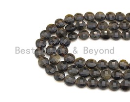 Double Sided Turtle Shell Cut Natural Golden Obsidian Button Shape beads, 6mm - £6.35 GBP