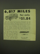 1949 Crosley Station Wagon Ad - 6,817 miles for only $51.84 - $18.49