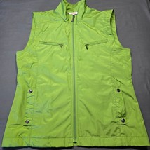 Izod XFG Green Golf Vest Preppy Activewear Full Zip Lined Pockets Womens Size M - $11.70