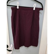 Valerie Stevens Skirt 10 Burgundy Wool Blend Pencil Career Classic Zip - $297.60 MXN