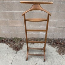 Vintage Wooden Butler Valet Stand Suit Clothing Tie Rack MCM Italy - $177.21