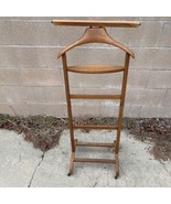 Vintage Wooden Butler Valet Stand Suit Clothing Tie Rack MCM Italy - £140.43 GBP