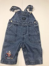 Carters Baby Boys Denim Bib Overalls Sz 6 Months Little Bear Racer Car Auth - £17.20 GBP