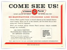 Print Ad Chrome Plate Plane Cylinders Come See Us 1967 1/2-Page Advertis... - $7.76