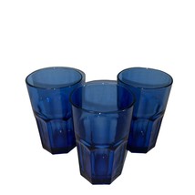 Set of 3 Cobalt Blue Glass Tumbler Brazil - $24.75