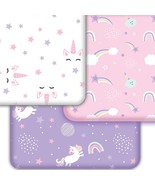 Crib Sheets Girl 3 Pack | Soft &amp; Stretchy Jersey Cotton Fitted Crib Shee... - £36.16 GBP