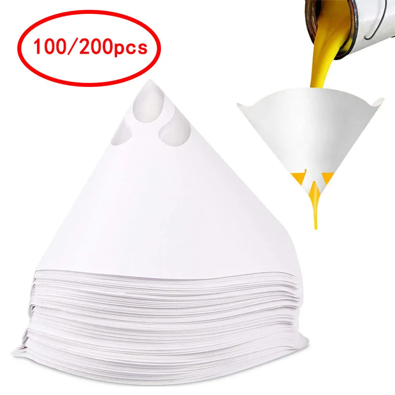 100/200pcs Paint Filter Paper Purifying Straining Cup Funnel Disposable 100 Mesh - £10.65 GBP+