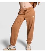 VICTORIA’s SECRET PINK Ivy Fleece Campus Sweatpants Medium Brown Beige - $34.65