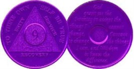 Bulk Wholesale Lot 25 AA 9 Month Desire Chip Medallion Aluminum Chips - £10.19 GBP