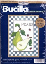 DIY Bucilla Pear Delight Lady Bugs Fruit Counted Cross Stitch Kit 42006 - $17.95