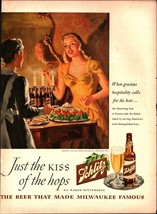 1946 Schlitz Brewing Co Beer Vintage Ad No harsh bitterness sexy girl d7 - £20.81 GBP