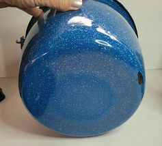 BLUE SPECKLED ENAMELWARE SMALL STOCKPOT WITH LID 5.5" TALL x 8.5" WIDE image 3