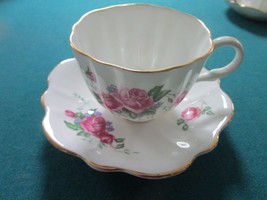 Castle Staffordshire England Floral Tea Cup And Saucer Original [65] - £40.70 GBP