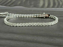 15Ct Round Cut Simulated Diamond Tennis Bracelet 14K White Gold Plated S... - $247.50