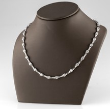 Sterling Silver Cubic Zirconia Station Necklace 15.5&quot; Long - £181.35 GBP