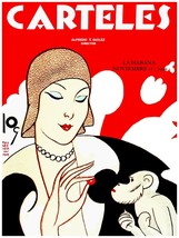 272.Deco Poster&quot;1930 Fashion girl feeding Monkey&quot;.Carteles Nouveau cover art - £12.98 GBP+