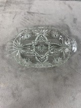 Vintage Clear Cut Crystal Oval Divided Dish Relish Candy Pickles Olives ... - $13.58