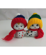 1987 Giftco Inc Set Of 2 Snow Bells Girl With Candy Cane &amp; Boy With Pand... - $9.85