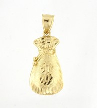 Money bag Unisex Charm 10kt Yellow Gold 347538 - £110.70 GBP