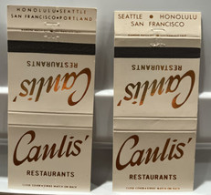 Lot 2 Canlis Restaurants Seattle Honolulu San Francisco Matchbook Cover - $12.82