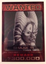 2015 Topps Star Wars Chrome Perspectives Jedi vs Sith WANTED #7 Shaak Ti - $3.99