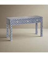 Heritage  inlay geometric  pattern three drawer wooden console table - $1,557.25+