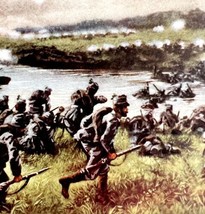 Austrian Troops Fording River WW1 Color Print 1917 Russians In Retreat S... - £27.45 GBP