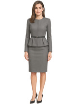 Women&#39;s Queen Letizia Inspired Peplum Blazer &amp; Pencil Skirt Co-ord Set G... - $129.99
