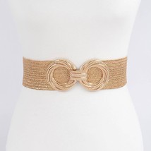 Double Metal Buckle Elastic Belt Gold - €13,56 EUR
