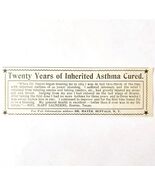 Asthma Medicine Dr Hayes Buffalo NY 1897 Advertisement Victorian Medical... - €8,58 EUR