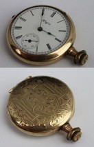 ELGIN pocket pendant watch &amp; N.A.W. 10k GOLD filled case 0s 7j LADIES - $74.79