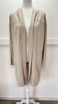J.Jill Fit Open Front Cardigan Sz Medium Neutral Beige Long Sweater Moda... - £20.59 GBP