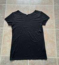 Uniqlo black AIRism Nylon blend tee short sleeve Women size L - £14.73 GBP