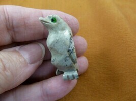 (Y-PEN-34) little gray PENGUIN carving SOAPSTONE PERU FIGURINE stone sno... - $8.59