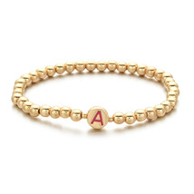 ZMZY Gold color Friendship Lucky Bead Handmade 26 Letter Bracelet Women Men Init - £8.63 GBP