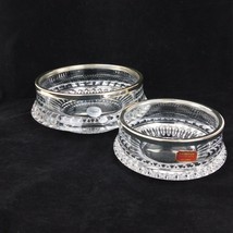 Gorham Set of 2 Full Lead Crystal Lyric Collection Bowls Silverplate Rim Germany - £30.40 GBP