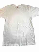 Vintage Hanes Men&#39;s Plain White T-shirt Blank Tee Single Stitch Made in USA - $24.53