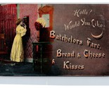 Romance Comic Batchelors Fare and Kisses  1911 DB  Postcard U3 - $3.91