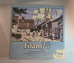 Foam Fit 1000 piece puzzle Seaport Wheelman Hasbro-Special Purchase New Sealed - $17.41