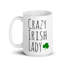 Crazy Irish Lady Shamrock Coffee &amp; Tea 15 oz Mug Ceramic - £20.14 GBP